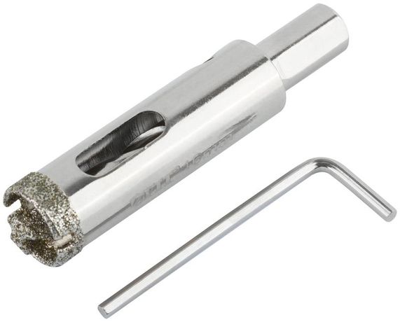 Коронка кольцевая по керамограниту, камню и кафелю алмазная с центровочным сверлом 16х67 мм - 16206 РОС