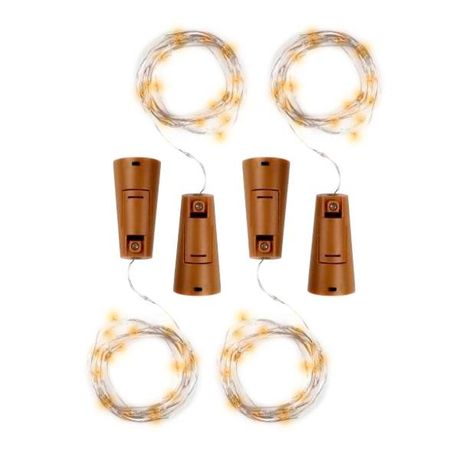 Комплект гирлянд декоративных, питание от ЭП DC-G04-20YS4, 4 шт., Пробки, желт., 20 LED, 3xAG13, IP20 | .5047914 ФАZА ФАЗА