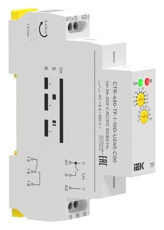 Реле задержки выключения TF 1, 24-240В, 8А IEK (ИЭК) арт. CTR-430-TF-1-10D-U240-C00