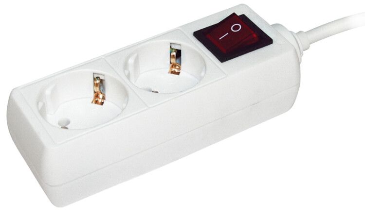 Удлинитель У02К-выкл. 2 места 2Р+РЕ/5 метров 3х1мм2 16А/250В | WYP10-16-02-05-ZK-N IEK