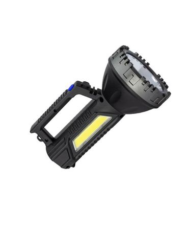 Фонарь прожектор ручной аккум/3Вт+3ВтCOB/Li-ion18650 1200mAh/ABSпл/индикатор/USBшн - KOC904Lit Космос