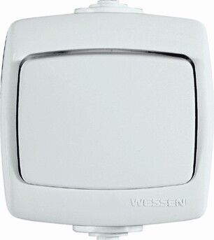 Переключатель проходной 1-кл. ОП Рондо 6А IP44 250В бел. SchE VA66-102B-BI APC