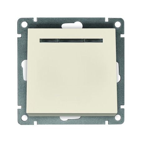 Выключатель одноклавишный с подсветкой UNIVersal серия Афина , с/у, 10А, 220В, слоновая кость (ivory) (еврослот), механизм - A0121-I Союз