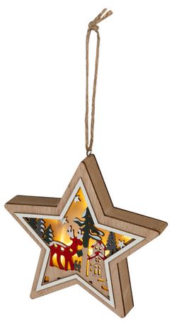 Новогодний декоративный светильник Звездочка, 15*15 см, 4 LED, 2*ААА ENGDS-4L - Б0060478 ЭРА