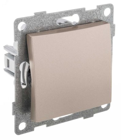 Выключатель самовозвратный Bravo 1кл, механизм, 10А, 250В, шампань - С10В6-027 GUSI