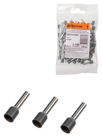 Наконечник-гильза Е4012 4,0мм2 с изолированным фланцем (100шт) | SQ0512-0022 TDM