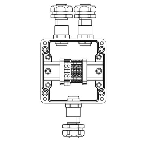 Взрывозащищенная клеммная коробка из полиэстера TBE-P-03-(2xCBC.2-2xCBC.2(i)-2xTEO.2)-2xKAEPM2MHK-20(A)-1xKAEPM2MHK-20(C)1Ex e IIC Т5 Gb / Ex tb IIIC T95°C Db IP66 - 1231.031.22.11C ДКС