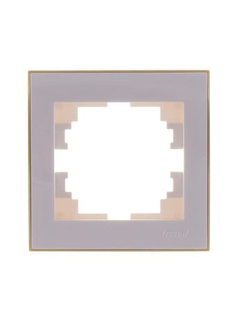 Рамка 1-м Rain горизонт. с зол. боковой вставкой золото бел. LEZARD 703-0226-146