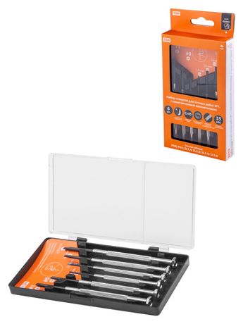 Набор отверток для точных работ №1, с намагниченным наконечником, 6 предметов "Гранит" | SQ1013-0301 TDM