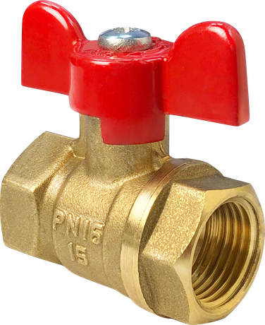 Кран шаровой латунный ВН/ВН ручка-бабочка. 3/4дюйм (80/20) VALFEX VF.217.LB1.034