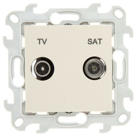 Розетка телевизионная одиночная TV/SAT СП Simon 24 IP20 механизм сл. кость 2410487-031