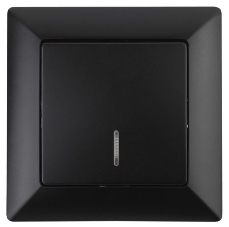 Выключатель одноклавишный скрытого монтажа с подсветкой антрацит 10А 250В Intro Solo 4-102-05 - Б0053566 ЭРА