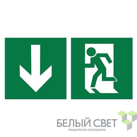Знак безопасности NPU-3015.E40"Указ. двери эвакуац. выхода (левостор.)" Белый свет a25523 BS