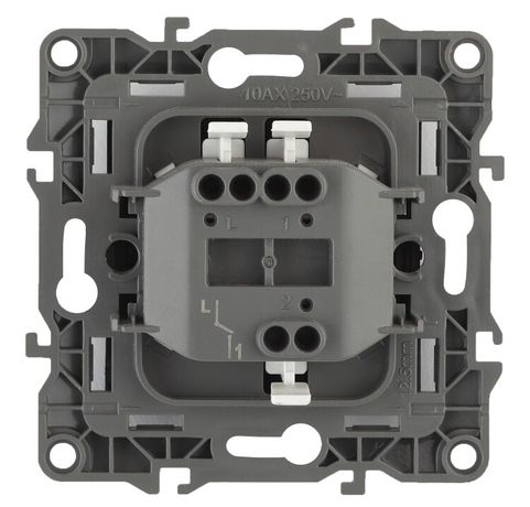 Выключатель одноклавишный скрытого монтажа белый 10А 250В автоматические (безвинтовые) ЭРА 12 12-1001-01 - Б0014627