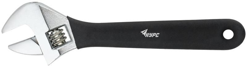 Ключ разводной 200мм (25мм) антискользящее покрытие рукоятки КУРС 70107