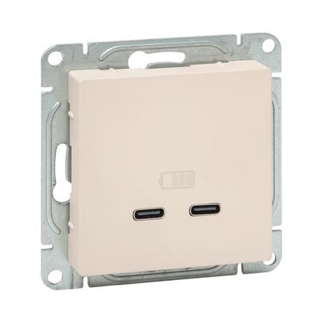 Механизм розетки USB-C - 2шт, кремовый Эпика |UP1-SOI-2USBC| EKF EKF арт. UP1-SOI-2USBC