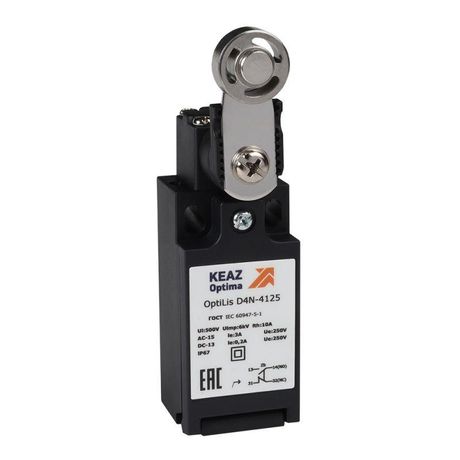 Выключатель концевой OptiLiS D4N-4125 рычаг металлический с роликом металлическим EN 50047 XCKN2119P20 | 365309 КЭАЗ