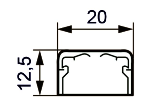Кабель-канал 1-секц. 20х12.5 L2100 пластик DLPlus без перегородки бел. ИЭК Leg 030008 Legrand