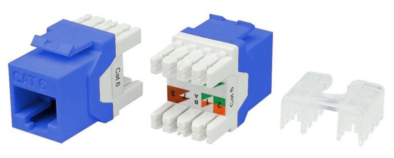 Вставка Keystone Jack RJ45 (8P8C) кат.6 180град. KJ8-8P8C-C6-180-BL син. Hyperline 432639