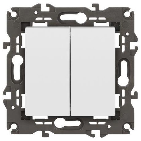 Переключатель Elegance 14-1106-01М двойной, 10АХ-250В, белый матовый | Б0065791 ЭРА