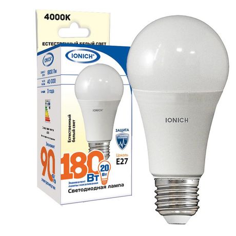 Лампа светодиодная ILED-SMD2835-A60-20-1800-220-4-E27 IONICH 1560