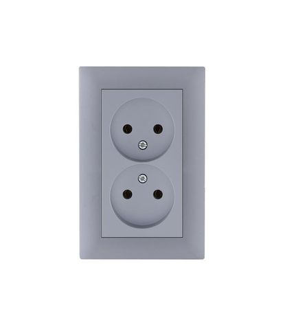 Розетка 2-я Karea RIZZ STAR без заземл. сер. Makel 88065017