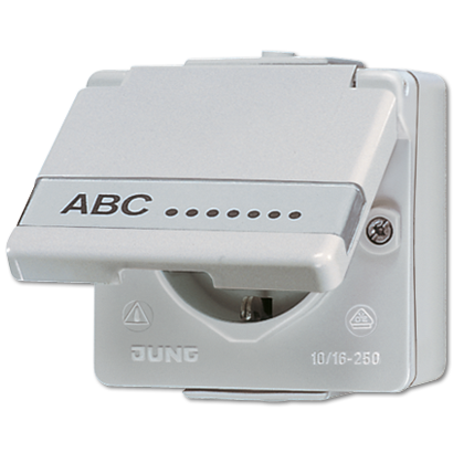 Штепсельная розетка SCHUKO для накладного монтажа 16A 250V ~ с полем надписи | 620NAW Jung