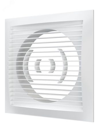 Решетка вентиляционная приточно-вытяжная, из ABS пластика 170х170 с фланцем D125 - 1717РС12,5Ф ЭРА 4146