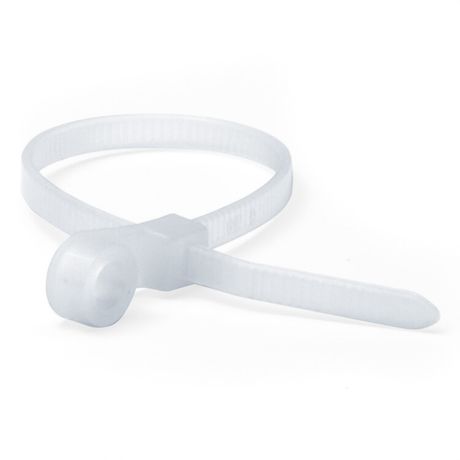 Хомут кабельный 4.8х200 полиамид бел. с монтаж. отв. (уп.100шт) DKC 252200SR-S ДКС