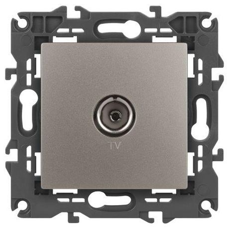Розетка телевизионная одиночная TV Elegance 14-3101-16 титан Эра Б0065760