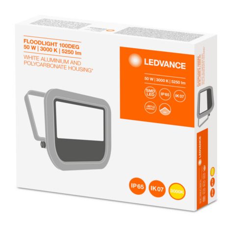 Светодиодный прожектор ДО-50Вт 3000К 5250Лм IP65 белый LEDVANCE | 4058075097582 Osram