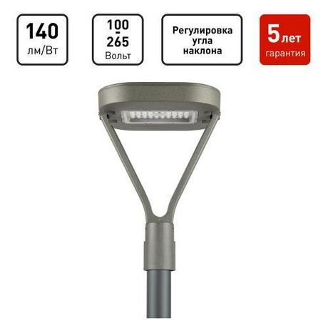 Светильник светодиодный садово-парковый SPP-505-0-30K-050 50Вт 6000лм 3000K IP65 КСС Д серый | Б0062697 ЭРА