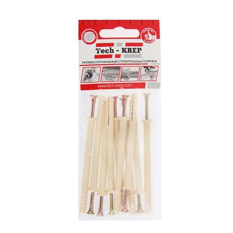 Дюбель-гвоздь 6К80 пот. манжета (нейлон) (10 шт) - пакет ( 0,067 кг) | 102937 Tech-KREP