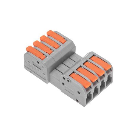 Клемма СМК 222-424R проходная разъемная 4 полюса серая 0,2-2,5/4мм² (20 шт/уп) | 07-5264 REXANT MEET