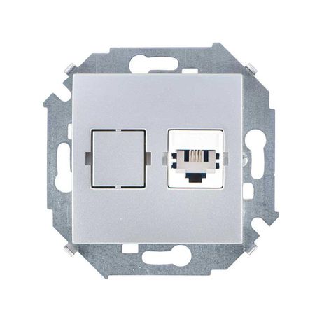 Механизм розетки телеф. СП Simon15 RJ11 алюм. Simon 1591480-033