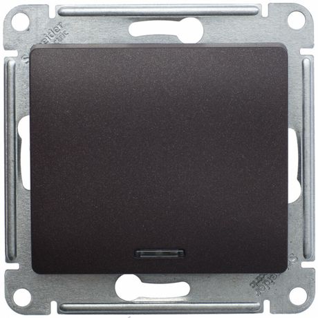 Переключатель проходной 1-кл. СП Glossa 10А IP20 (сх. 6а) 10AX с подсветкой механизм шоколад. SE GSL000863 APC