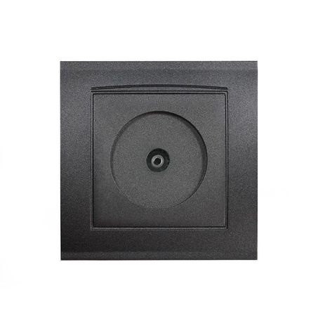 Розетка телевизионная одноместная серия Бриллиант, скрытой установки, оконечная, 75Ом, ч/д 4-2400Мгц, механизм, графит - 7947571-Gr Союз