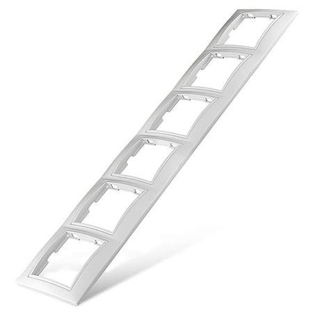 Рамка 6 постов Севиль горизонтальная белая - 1043 Союз