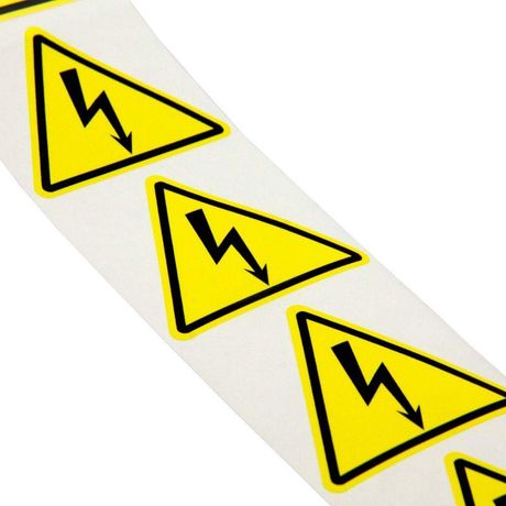 Знак "Молния" в рулоне полиэстер глянцевый химстойкий 100мм треугольник желт. DKC SL-T100-HE-UV ДКС