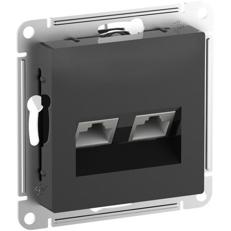 Розетка компьютерная 2-м AtlasDesign RJ45 кат.6A механизм карбон SE ATN001088 APC