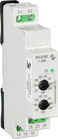 Реле контроля напряжения РН-01М 220В 50Гц контроль 1ф сети по верхнему и нижнему порогам срабатывание без выдержки времени 8А 2п УХЛ4 Автоматика A8223-77135969