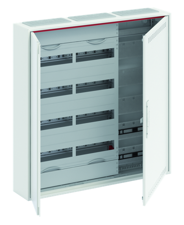 Шкаф 120М навесной с медиапанелями IP30 800х800х160 расстоянием между DIN-рейками 125мм и самозажимными клеммами N/PE дверью вент. отверстиями CA35VML ABB 2CPX052216R9999