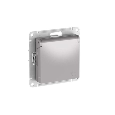 Розетка AtlasDesign 16А IP20 с заземл. защ. шторки крышкой быстрозажим. клем. механизм алюм. SE ATN000346S APC