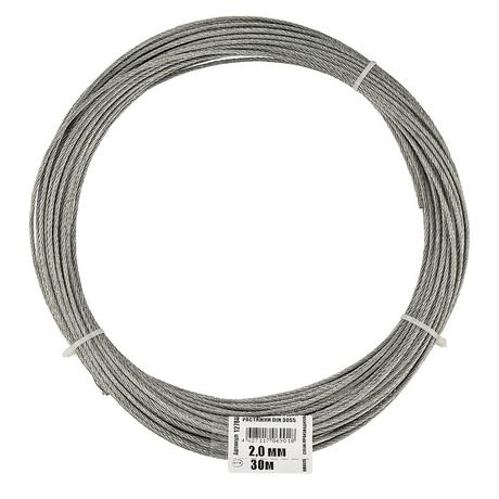 Трос для растяжки 2.0мм DIN 3055 стальной (уп.30м) Tech-Krep/Zitar 127844