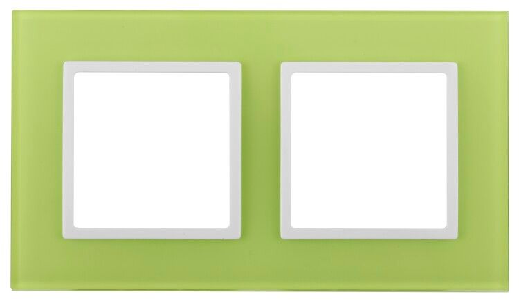 Рамка для розеток и выключателей лайм стекло ЭРА Elegance 14-5102-26 - Б0034498