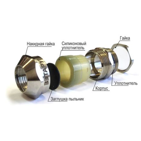 Кабельный ввод ВК1-ЛС-М22-18-L8 IP66/IP67/IP68 - zeta34013 ЗЭТА