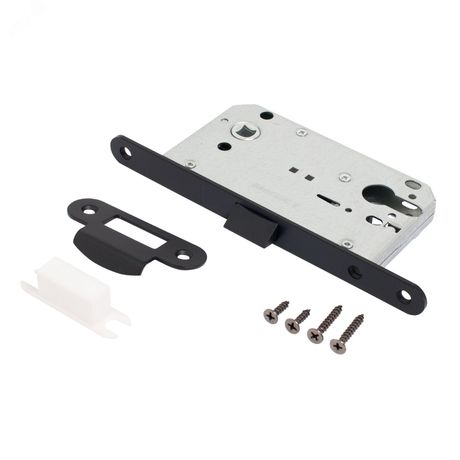 Защёлка АЛЛЮР АРТ 5300-P BL матовый черный без ц/м Замок врезной - 14891 ПТК