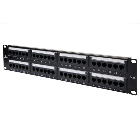 Панель коммутационная кат.5E UTP 19дюйм 2U 48хRJ45 568A/В с организат. черн. Datarex DR-405100 Datarex арт. DR-405100
