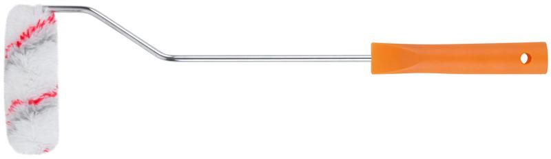 Валик полиакриловый ''мини'' Профи, белый с серыми и красными полосами, диаметр 15/35 мм, ворс 10 дл.ручки 400 100 мм - 02671 РОС