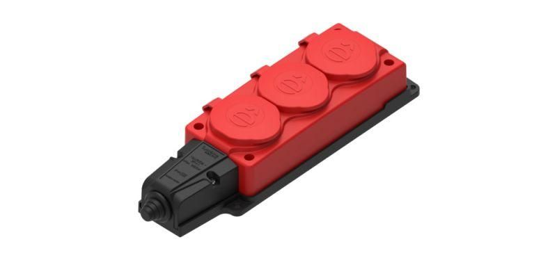 Колодка 3 гнезда 2К+З каучуковая 16А/250В IP44 Красная MultiSet | MST4123RD SE APC